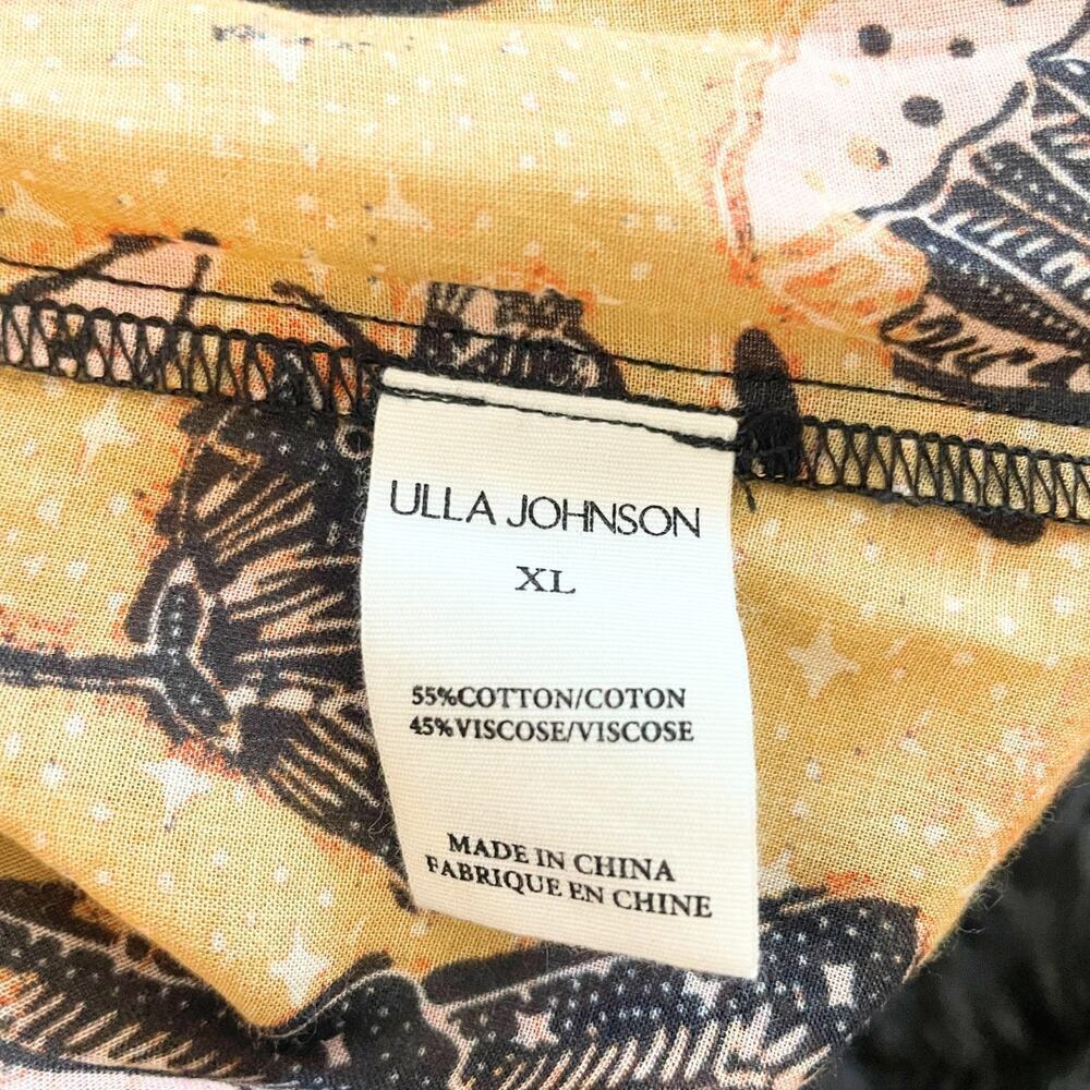 Ulla Johnson Maxi Dress Tiered Arinella Cover Up Solar Yellow Floral Flutter XL - Picture 7 of 7